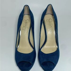 Gianni Bini Women's Blue Peep Toe Heels